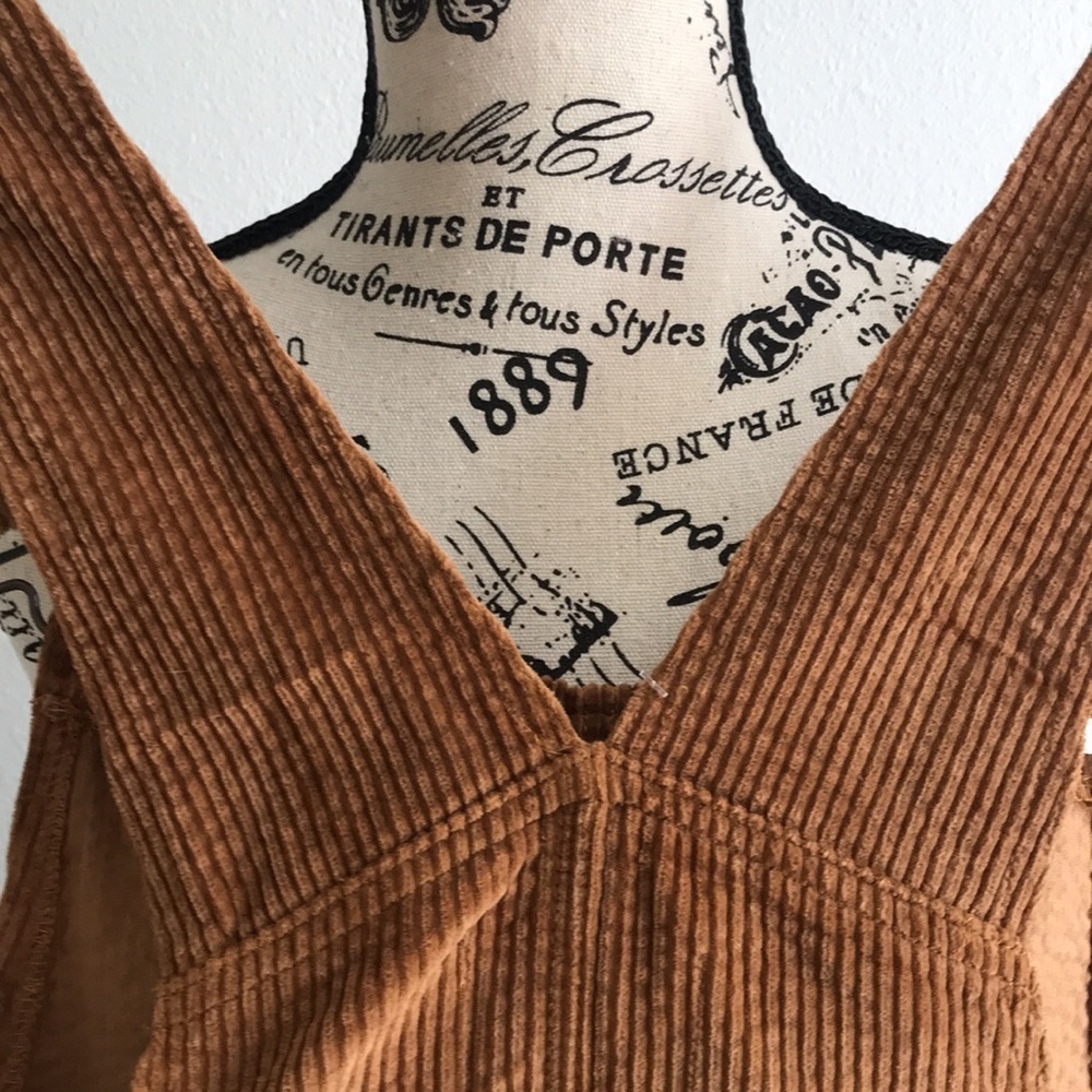 REWASH CORDUROY JUMPER MINI DRESS KHAKI BIG POCKET NEW XL - Picture 9 of 10